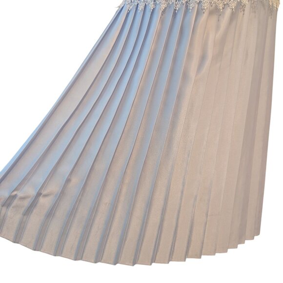 Scott McClintock Vintage NWT Size 6 Powder Blue Coquette Lace Pleat Skirt Dress - Picture 6 of 12